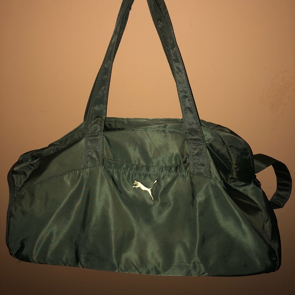 Olive green puma gym bag